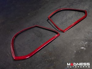 Alfa Romeo Giulia Speaker Frame Trim - Carbon Fiber - Red Candy